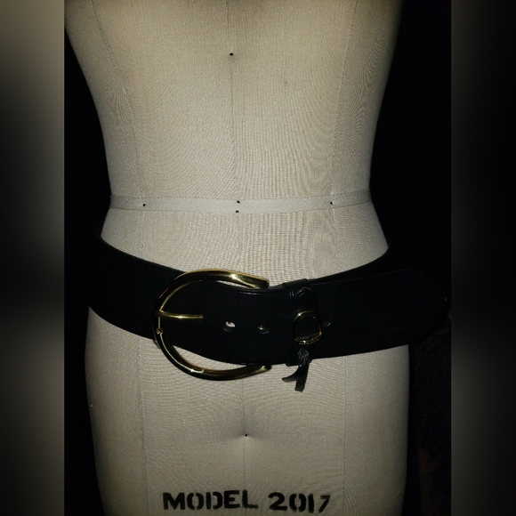 Purple Label Ralph Lauren Equestrian wide brass hardware Black belt M/L main image 6